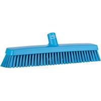 Push Broom Head, Fine/Stiff Bristles, 16-1/2", Polyester/Polypropylene, Blue Kelford