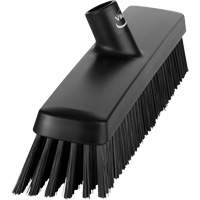 Push Broom Head, Fine/Stiff Bristles, 16-1/2", Polyester/Polypropylene, Black Kelford