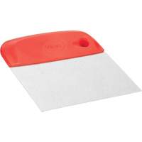 Flexible Stainless Steel Dough Cutter/Scraper, Red, 4-1/2" W x 5-3/4" L Kelford