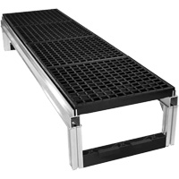 FOUNDATION Open Drainage Modular Aluminum Work Platform Kit, 18" W x 72" D, 400 lbs. Capacity, All-Welded Kelford
