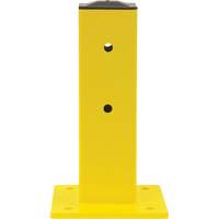 Single Guard Rail Post, Steel, 5" L x 17" H, Safety Yellow KI246 | Kelford