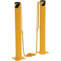 Dock Chain Barrier Bollard System, Steel, 42" H x 6-5/8" W, Yellow KI262 | Kelford