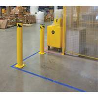 Safety Bollard, Steel, 36" H x 5-1/2" W, Yellow Kelford