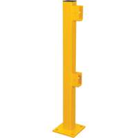 Poteau d'extr&eacute;mit&eacute; pour garde-corps l&eacute;gers, Acier, 42" h, Jaune s&eacute;curit&eacute; OSHA Kelford