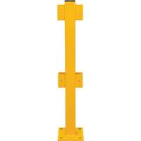 Poteau en ligne pour garde-corps l&eacute;gers, Acier, 42" h, Jaune s&eacute;curit&eacute; OSHA Kelford