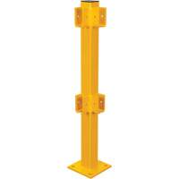 Poteau de coin pour garde-corps l&eacute;gers, Acier, 42" h, Jaune s&eacute;curit&eacute; OSHA Kelford