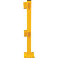 Poteau de coin pour garde-corps l&eacute;gers, Acier, 42" h, Jaune s&eacute;curit&eacute; OSHA Kelford
