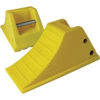 40 Ton Large Equipment Wheel Chock with Grip Pads, Urethane, Yellow Kelford