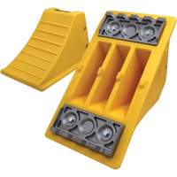40 Ton Large Equipment Wheel Chock with Aluminum Cleats, Urethane, Yellow Kelford
