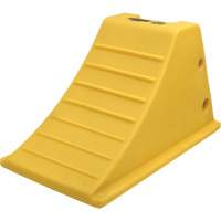 75 Ton Large Equipment Wheel Chock with Aluminum Cleats, Urethane, Yellow Kelford