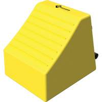 Cale de roue ultra-robuste pour l'exploitation mini&egrave;re Checkers Safety, PEHD, Jaune, 14-1/2" la x 17-1/2" p x 16" h Kelford