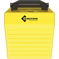 Cale de roue ultra-robuste pour l'exploitation mini&egrave;re Checkers Safety, PEHD, Jaune, 14-1/2" la x 17-1/2" p x 16" h Kelford