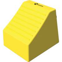 Cale de roue ultra-robuste pour l'exploitation mini&egrave;re Checkers Safety sans support, PEHD, Jaune, 14-1/2" la x 17-1/2" p x 16" h Kelford