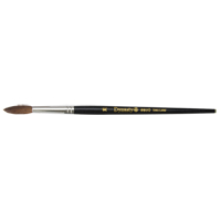 Black Pointed Bristle Artist Brush, 5.7 mm Brush Width, Camel Hair, Wood Handle KP605 | Kelford