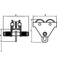 Adjustable Trolleys, 1000 lbs. (0.5 tons) Kelford