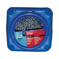 Hot-Dipped Galvanized Chains, Carbon Steel, 3/16" x 150' (45.7 m) L, Grade 30, 630 lbs. (0.315 tons) Load Capacity Kelford