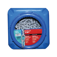 Hot-Dipped Galvanized Chains, Carbon Steel, 1/4" x 100' (30.4 m) L, Grade 30, 1100 lbs. (0.55 tons) Load Capacity Kelford