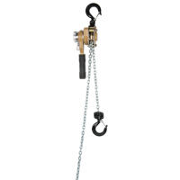 Heavy Duty Gold Series Lever Chain Hoist, 10' Lift, 500 lbs. (0.25 tons) Capacity, Alloy Steel Chain Kelford