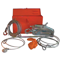 Tirfor<sup>®</sup> Wire Rope Hoist TU17 Rescue Kit , 5/16" Wire Diameter, 2000  lbs. (1 tons) Capacity LV073 | Kelford