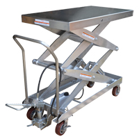 Pneumatic Hydraulic Scissor Lift Table, Stainless Steel, 47-1/4" L x 24" W, 1500 lbs. Cap. LV474 | Kelford