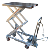 Pneumatic Hydraulic Scissor Lift Table, Stainless Steel, 32-1/2" L x 19-3/4" W, 1000 lbs. Cap. LV472 | Kelford