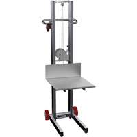 Platform Lift Stacker, Hand Winch Operated, 400 lbs. Capacity, 58" Max Lift Kelford