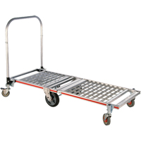 Six Wheel Folding Platform Truck, Aluminum, 1550 lbs., 61-7/8" L x 23-1/4" W, 39" High Kelford