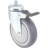Roulette zinguée, Pivotant avec frein, Diamètre 4" (102 mm), Capacité 200 lb (91 kg) MI946 | Kelford