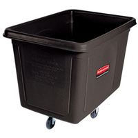 Cube Truck, Black Recycled Plastic, 38" L x 26" W x 28" H, 8 cu. Ft Volume, 300 lbs. Capacity Kelford
