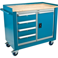 Industrial Duty Mobile Service Benches, Wood Surface ML327 | Kelford
