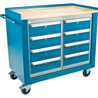 Industrial Duty Mobile Service Benches, Wood Surface ML328 | Kelford