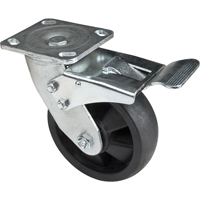 Roulettes haute temp&eacute;rature, Pivotant avec frein, 6" (152,4 mm), Nylon, 880 lb (399 kg) Kelford