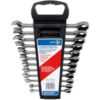 12-PC Long Pattern Metric Ratcheting Combination Wrench Set, Plain Handle Kelford