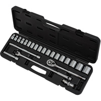 Metric Socket Set, 24 Pcs, 1/2" Drive Size Kelford