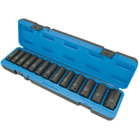 PS1312D SAE 6 Point Socket Set, 13 Pcs, 1/2" Drive Size, Deep Kelford