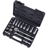 SAE Socket Set, 20 Pcs, 3/8" Drive Size, Deep Kelford