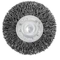 Brosse radiale &agrave; fils cr&ecirc;p&eacute;s mont&eacute; sur mandrin 105-2, 2", Fils ,02" Kelford