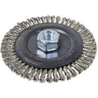 Stringer Bead Brush, 4" Dia., 0.022" Fill, 5/8"-11 Arbor, Stainless Steel Kelford
