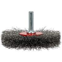 Brosse radiale &agrave; fils cr&ecirc;p&eacute;s mont&eacute; sur mandrin ER300-12, 3", Fils ,012" Kelford