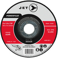 Powerplus&reg; Depressed Centre Grinding Wheel, 5" x 1/4", 7/8" Arbor, Type 27/F27, Aluminum Oxide, 12200 RPM Kelford