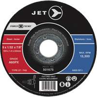 A46PX Power-Xtreme Cut-Off Wheel, 5" x 0.062", 7/8" Arbor, Type 27, 13300 RPM Kelford