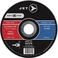 POWER-XTREME Cut-Off Wheel, 5" x 3/64", 7/8" Arbor, Type 1, 12200 RPM Kelford