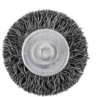 Brosse radiale &agrave; fils cr&ecirc;p&eacute;s mont&eacute; sur mandrin 126, 1-1/2", Fils 0,02", Tige 1/4" Kelford