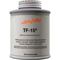 TF-15&reg; Metal-Free Thread Sealing Compound, Brush-Top Can, 227 ml, -46° C - 315° C/50° F - 600° F Kelford