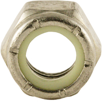Nylon Lock Nut, 3/8" Dia., Stainless Steel, Coarse Kelford