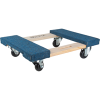Carpeted Ends Hardwood Dolly, Wood Frame, 18" W x 24" L, 1000 lbs. Capacity Kelford