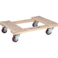 Hardwood Dolly, Polyurethane Wheels, 900 lbs. Capacity, 18" W x 24" D x 7" H Kelford