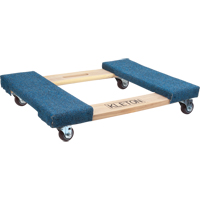 Carpeted Ends Hardwood Dolly, Wood Frame, 18" W x 24" L, 900 lbs. Capacity Kelford