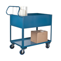 Deep Lipped Service Cart, 2 Tiers, 24" W x 47" H x 36" D, 1200 lbs. Capacity Kelford