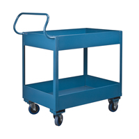 Deep Lipped Service Cart, 2 Tiers, 24" W x 47" H x 36" D, 1200 lbs. Capacity Kelford